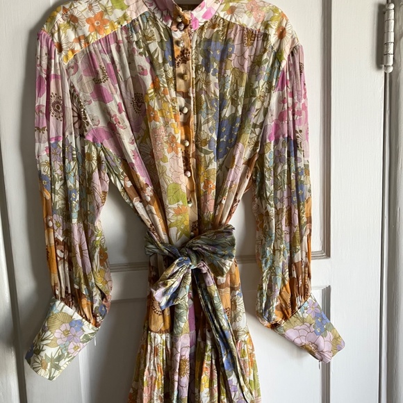 Zimmermann Super Eight Lantern Mini Dress Designer-size 3 US 8/10/12 LARGE - Picture 3 of 7